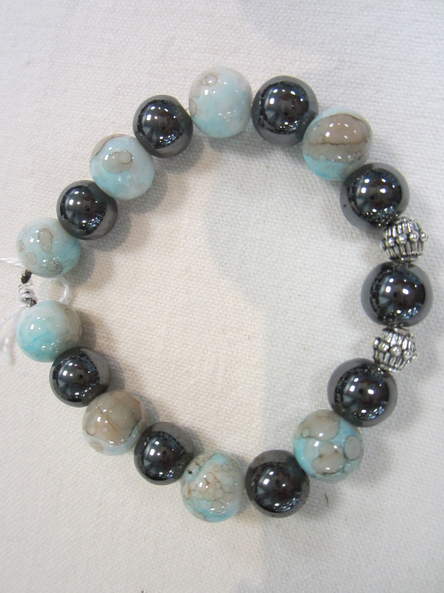 Bracelet d'Hématite et perles grises