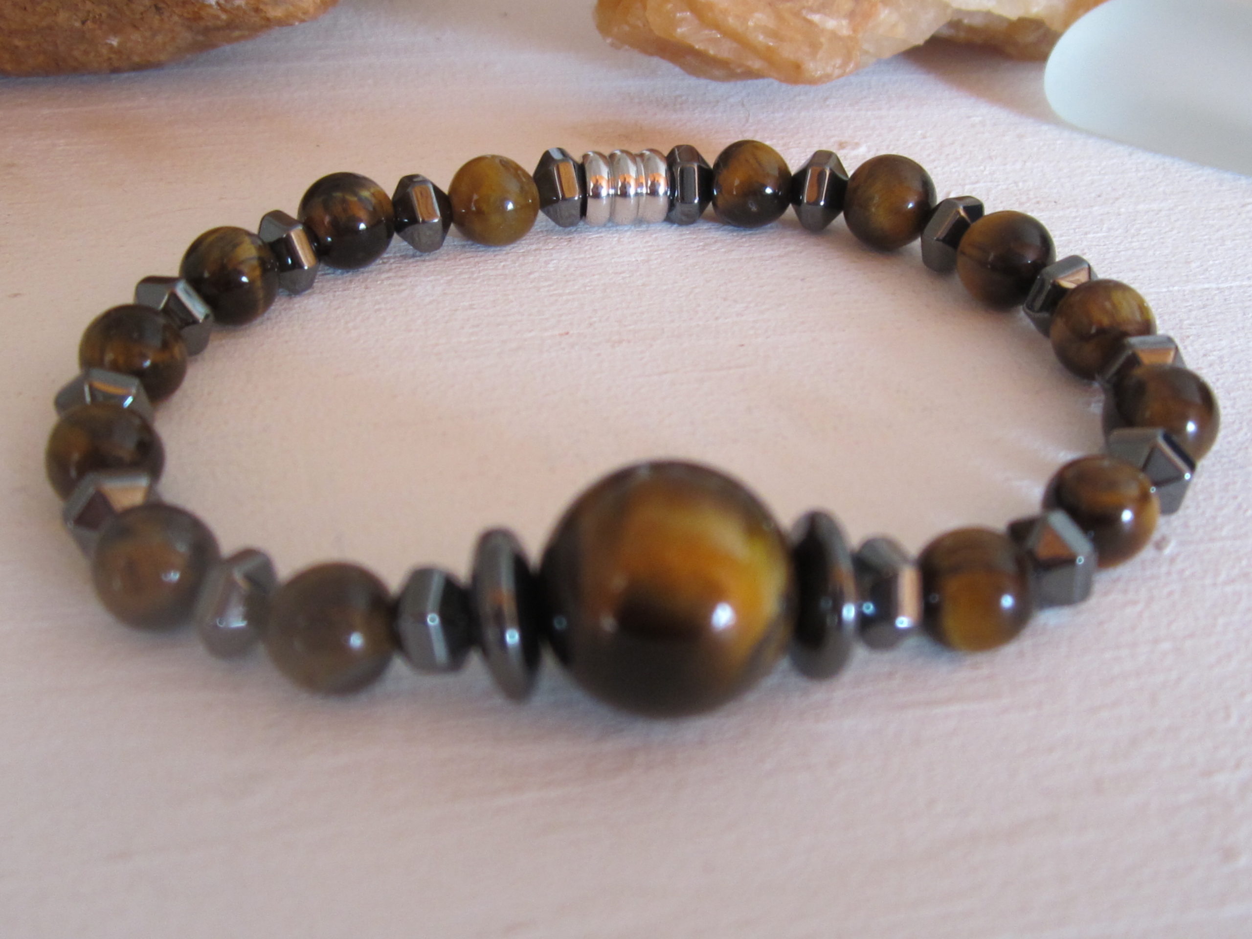 Bracelet Hematite et Oeil de Tigre