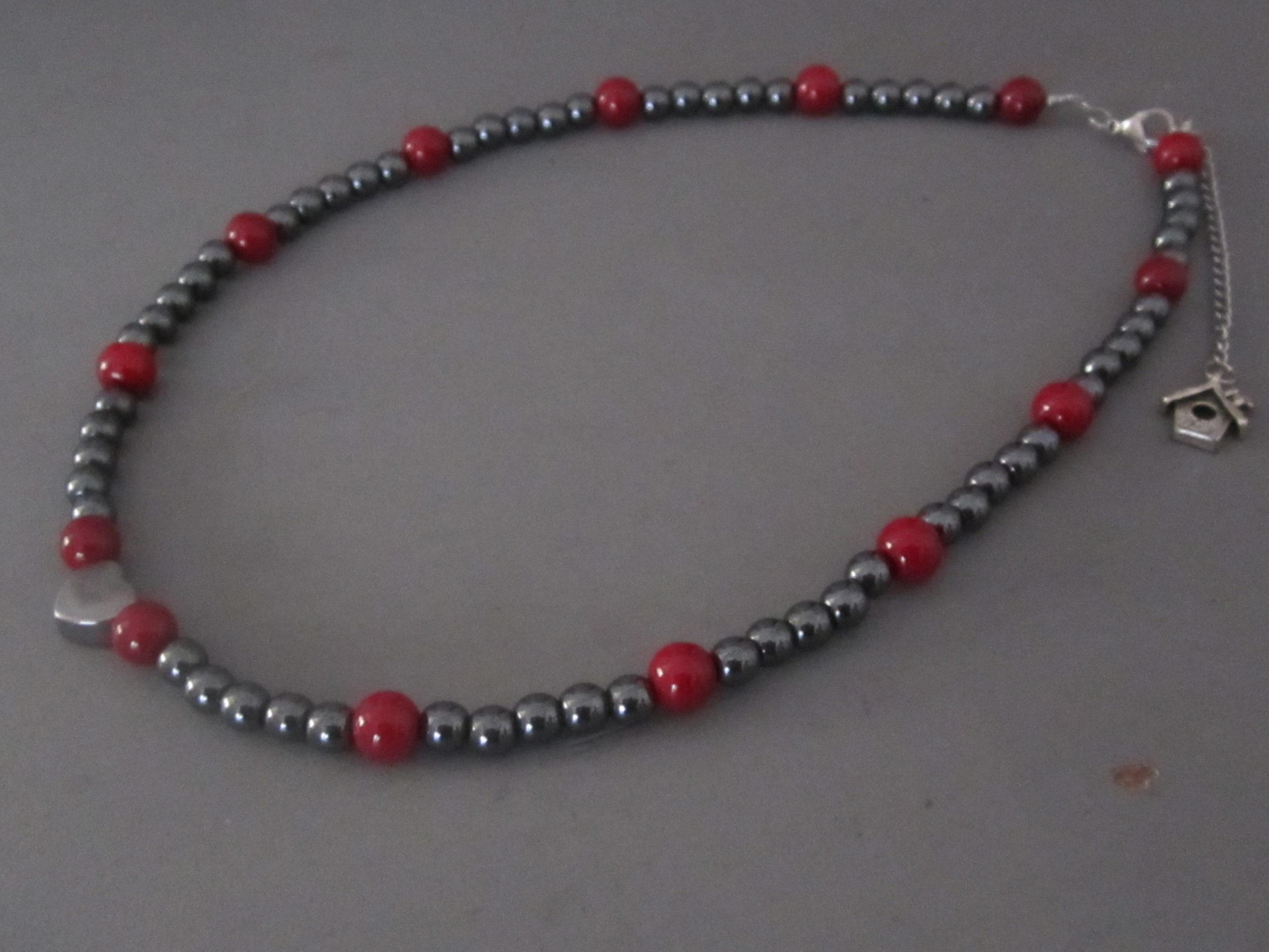 Collier Ancien En Hématite Naturelle - Bijou Vintage Authentique - Occasion