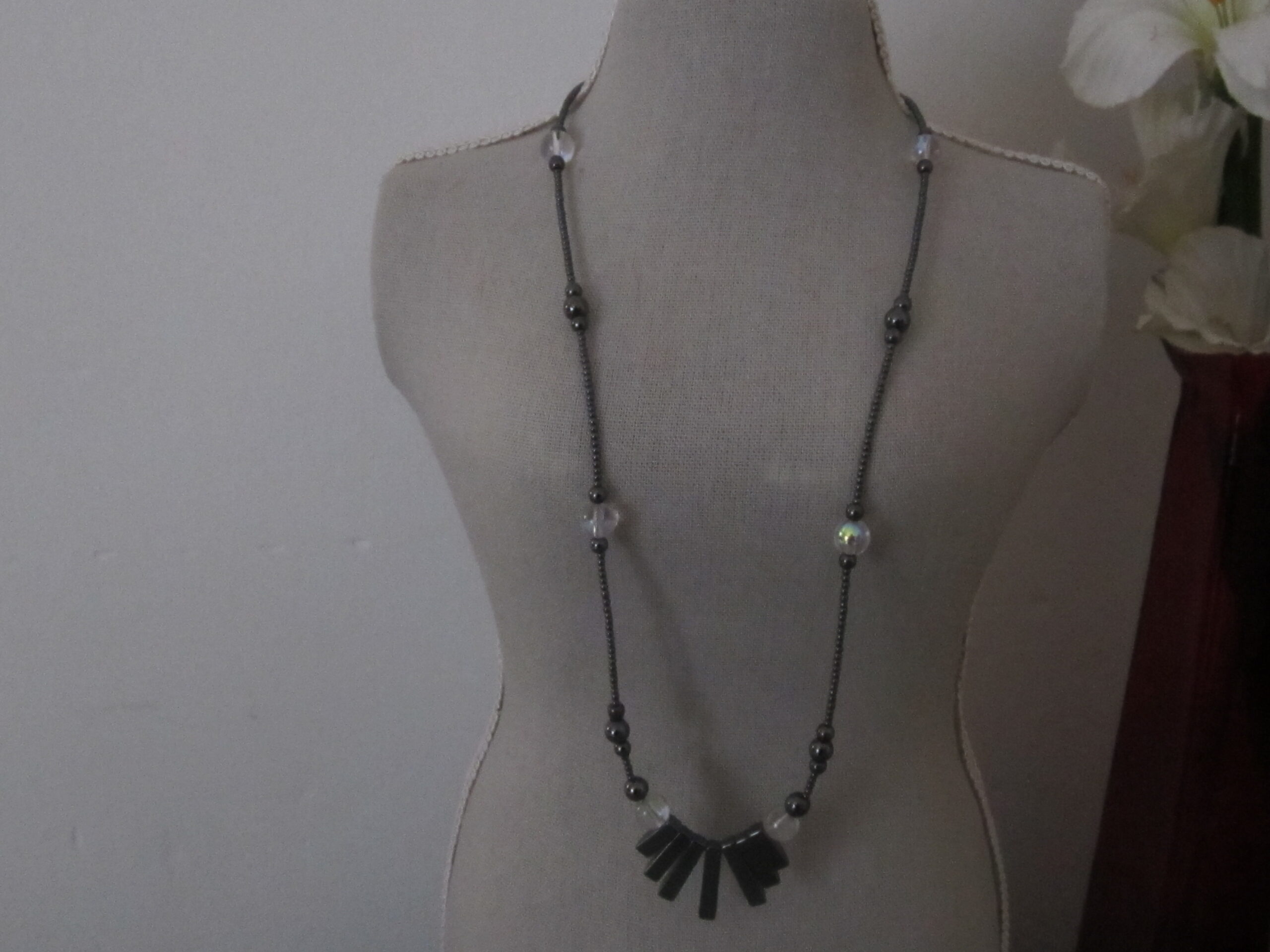 Collier perles d'Hématite