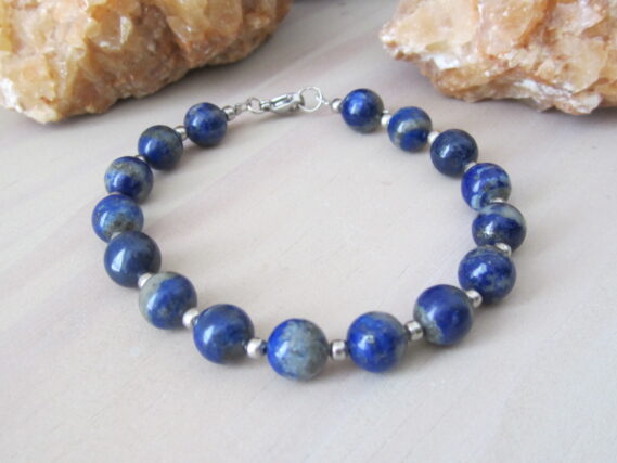 Bracelet Lapis Lazuli et perles inox