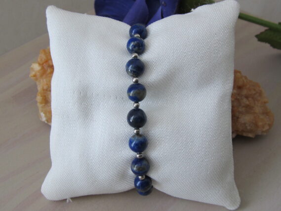 Bracelet Lapis Lazuli et perles inox
