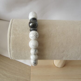 Bracelet Howlite et Hématite