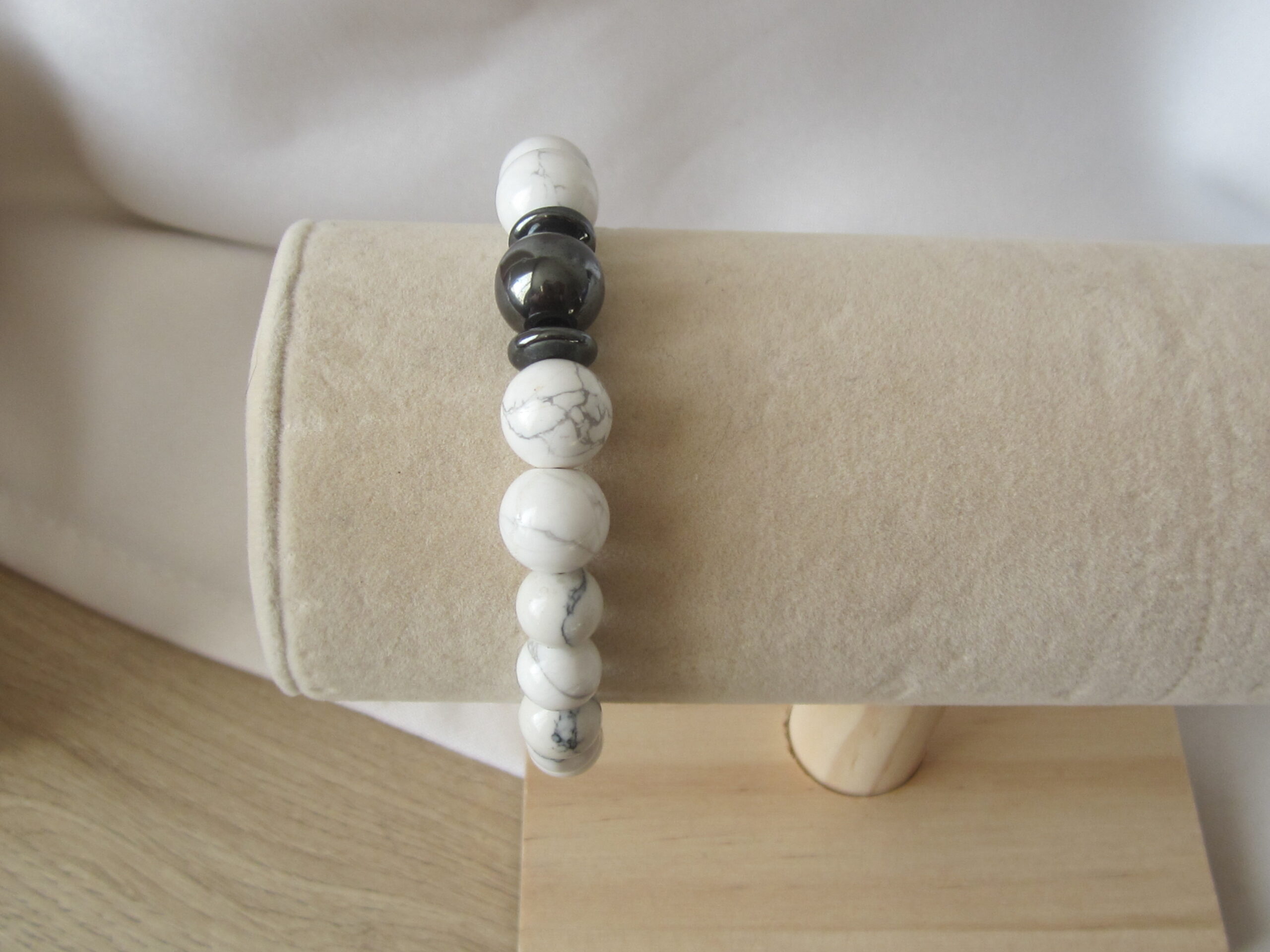 Bracelet Howlite et Hématite